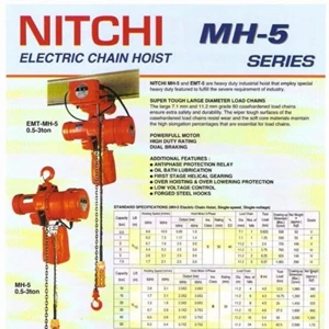 ELECTRIC CHAIN HOIST NITCHI 1 TON X 15 MTR 380V TYPE MH5
